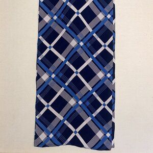Blue Plaid Vintage Rayon Scarf